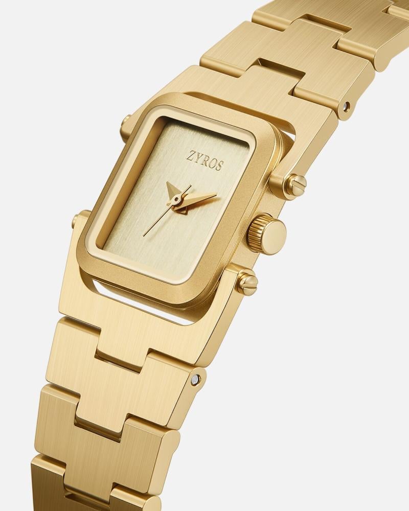 ساعة مدى النسائية بسير من الستيل بلون ذهبي