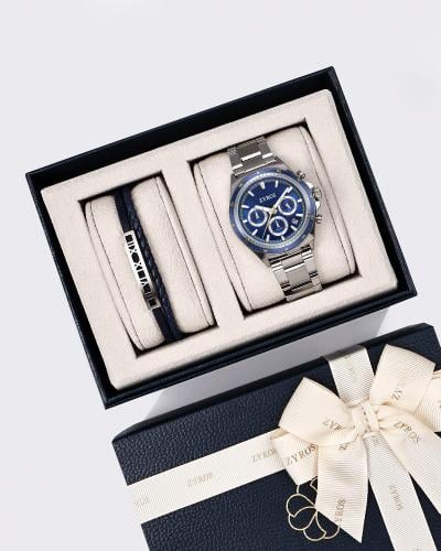 Men's gift set including watch and bracelet