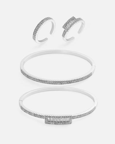 Women's set consisting of a ring and bracelet in silver