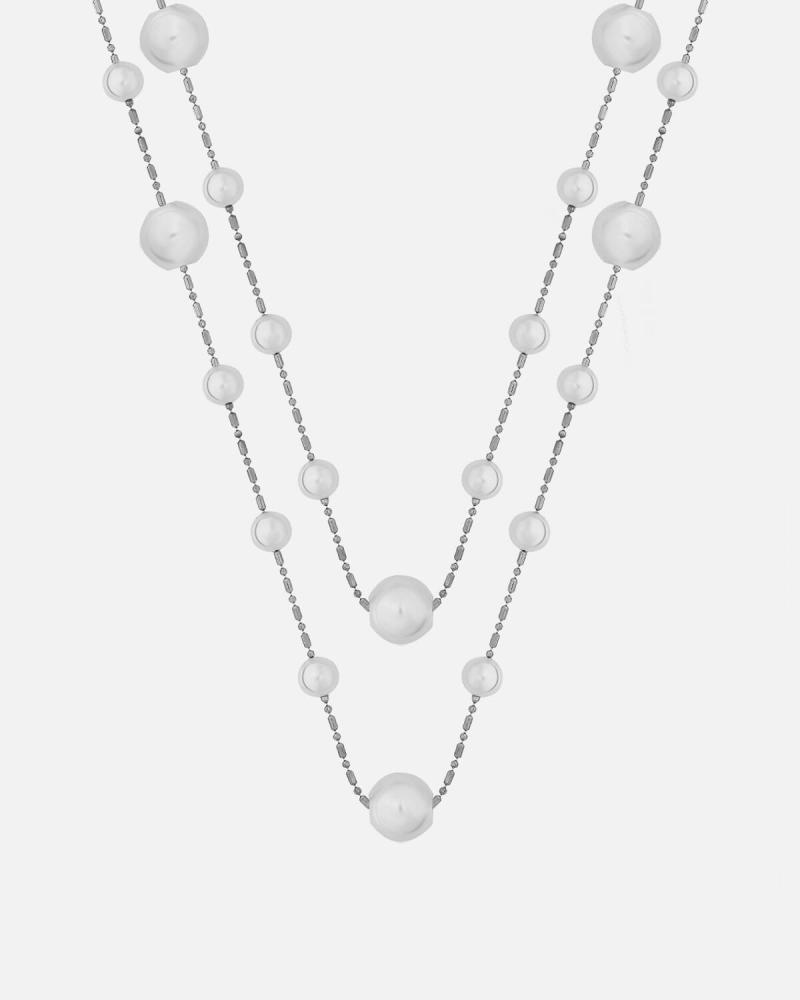 Women's layered necklace in silver