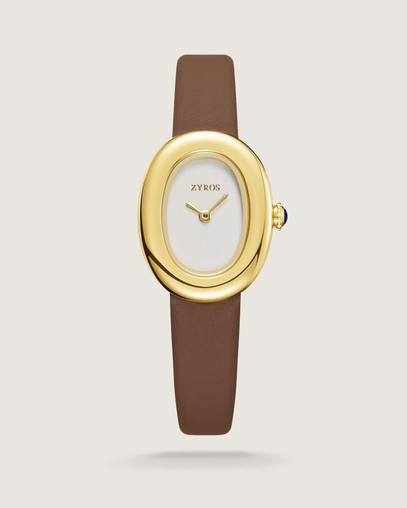 ساعة تفرد النسائية جلد بلون بني