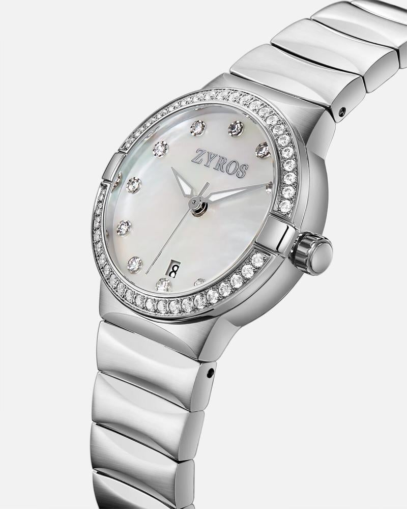 Women's watch with a silver steel strap