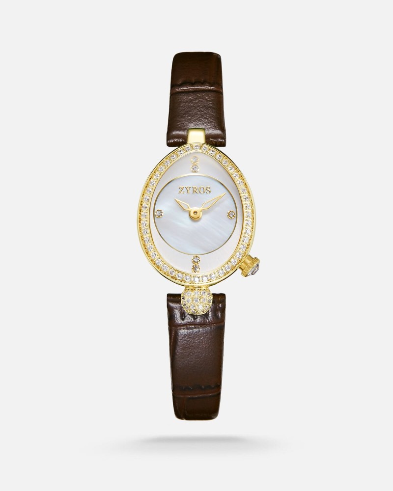 Women's watch with perfect design in brown color