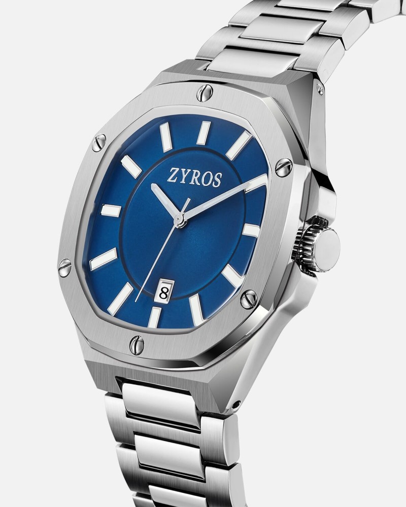 Silver steel men's watch