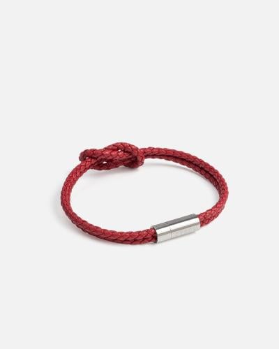 Men's bracelet with a design of two bracelets together in red
