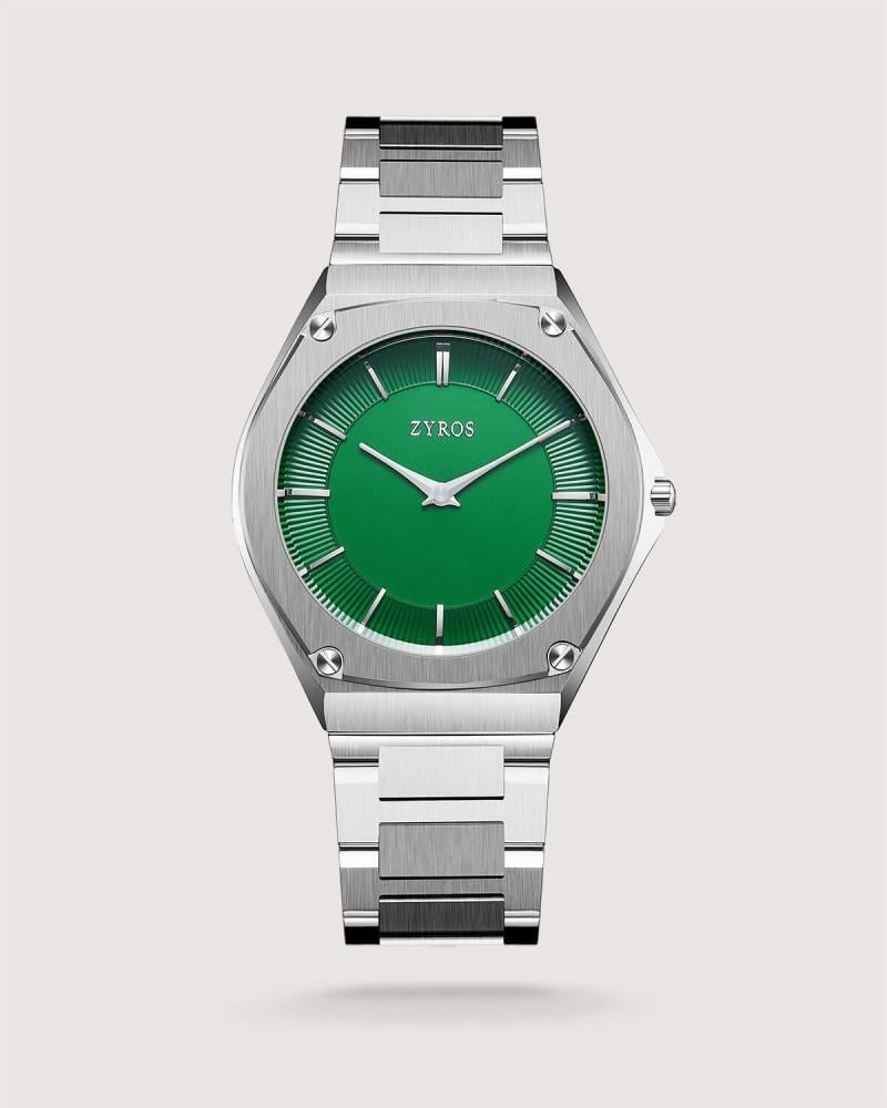 ساعة صخر الرجالية ستيل بلون فضي