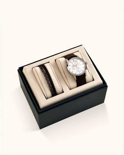Stylish men's gift set: watch and bracelet