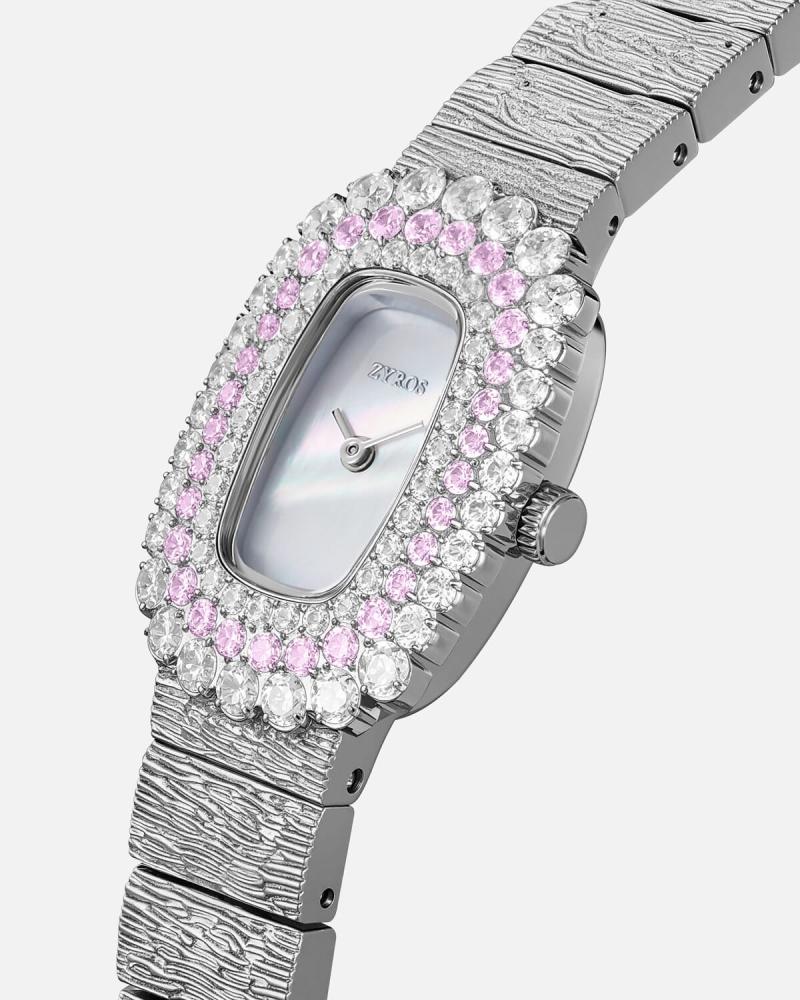 Women's watch with a striking design in silver