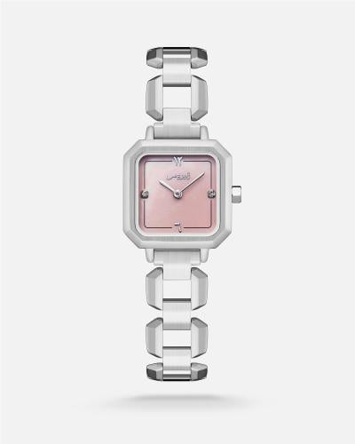 Women's watch with a silver-tone steel strap