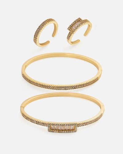 Women's set consisting of a ring and bracelet in gold