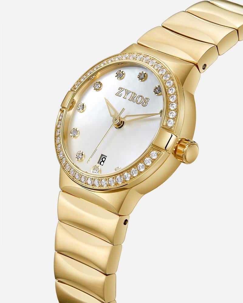 Women's watch with a gold-tone steel strap