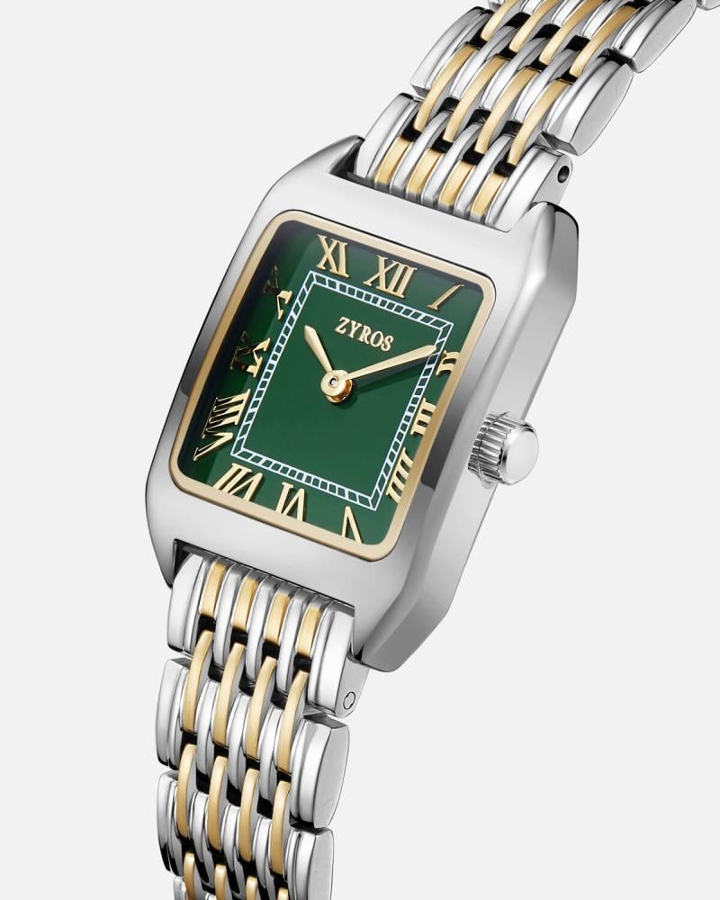 Women's watch with a gold and silver stainless steel strap