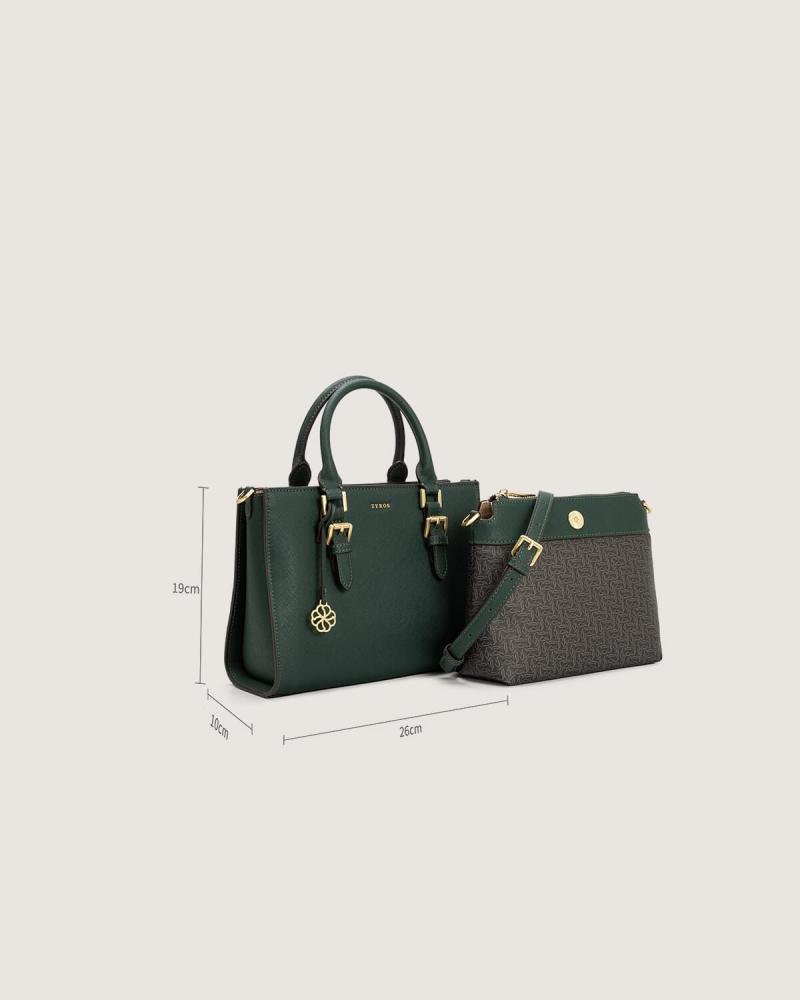 Two-piece bag set in green