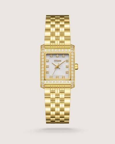 Luxury women's watch, steel, gold color