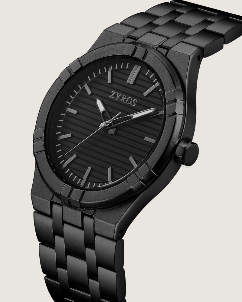 ساعة شموخ الرجالية ستيل أسود