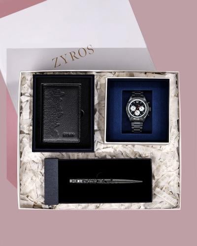 A royal men's set suitable as a gift; the watch is gray.