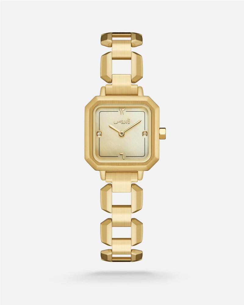 Women's watch with a gold-tone steel strap