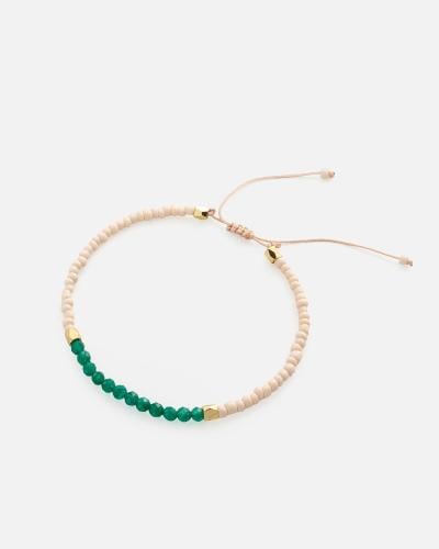 Women's bracelet in beige and green