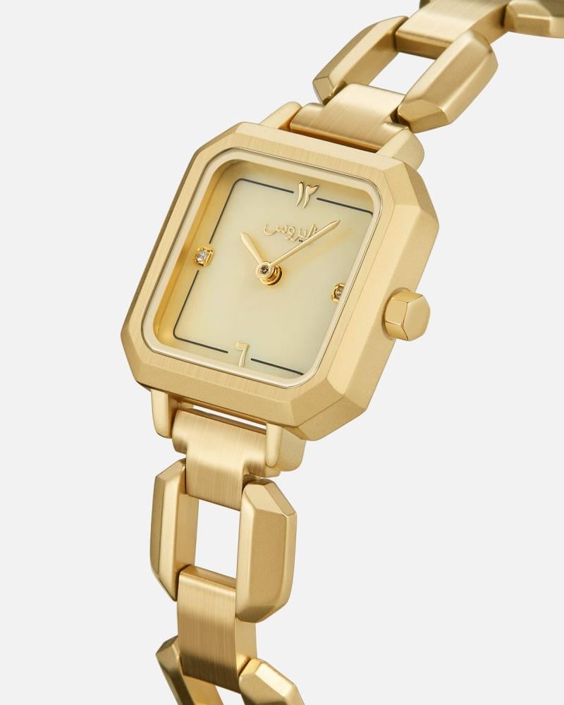 Women's watch with a gold-tone steel strap