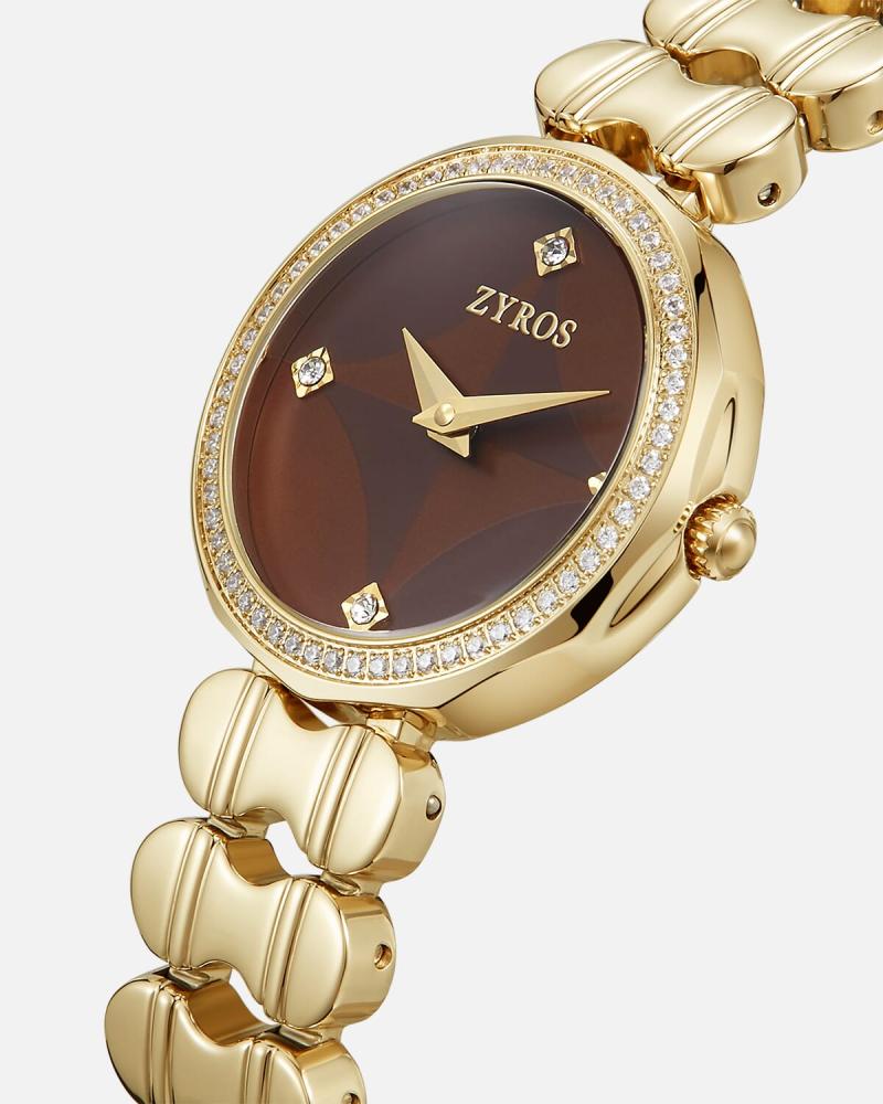 A distinctive women's watch with a gold design