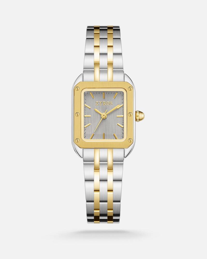 Muzn women's steel watch in gold and silver
