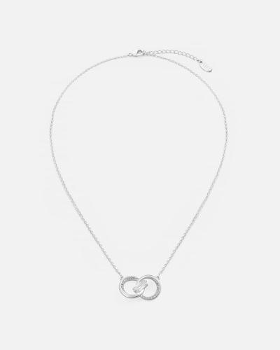 Women's necklace with a unique design in silver color