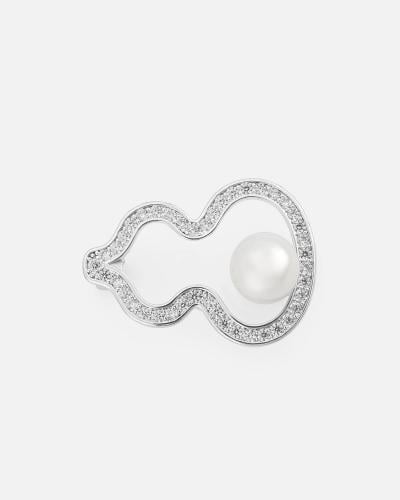 Elegant women's brooch in silver