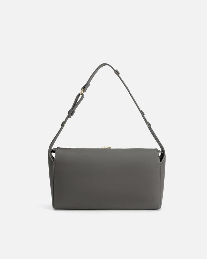 شنطة عملية وأنيقة مناسبة لعربات الأطفال بلون رمادي