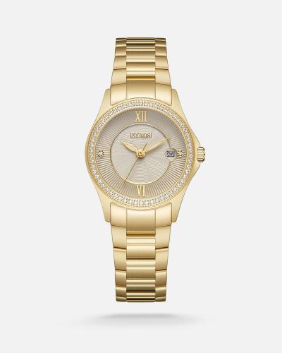Women's watch with a gold-tone steel strap