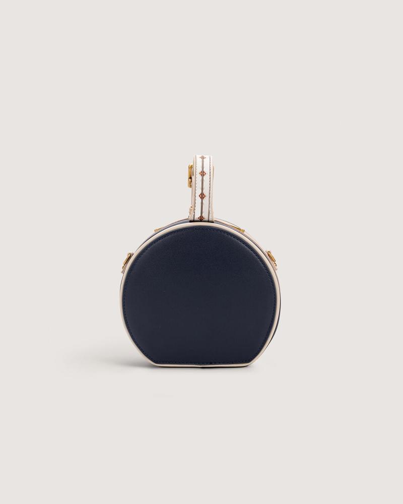 Women's mini round bag in blue