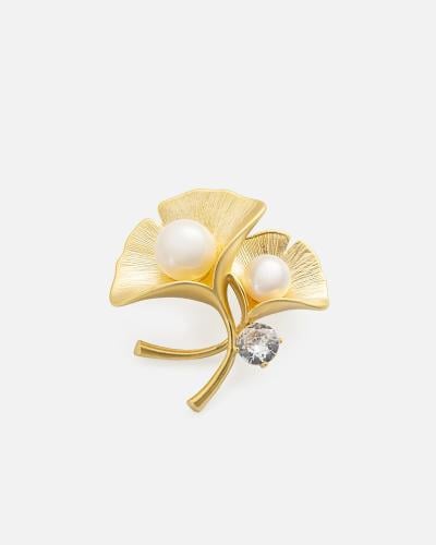 Elegant women's brooch in gold
