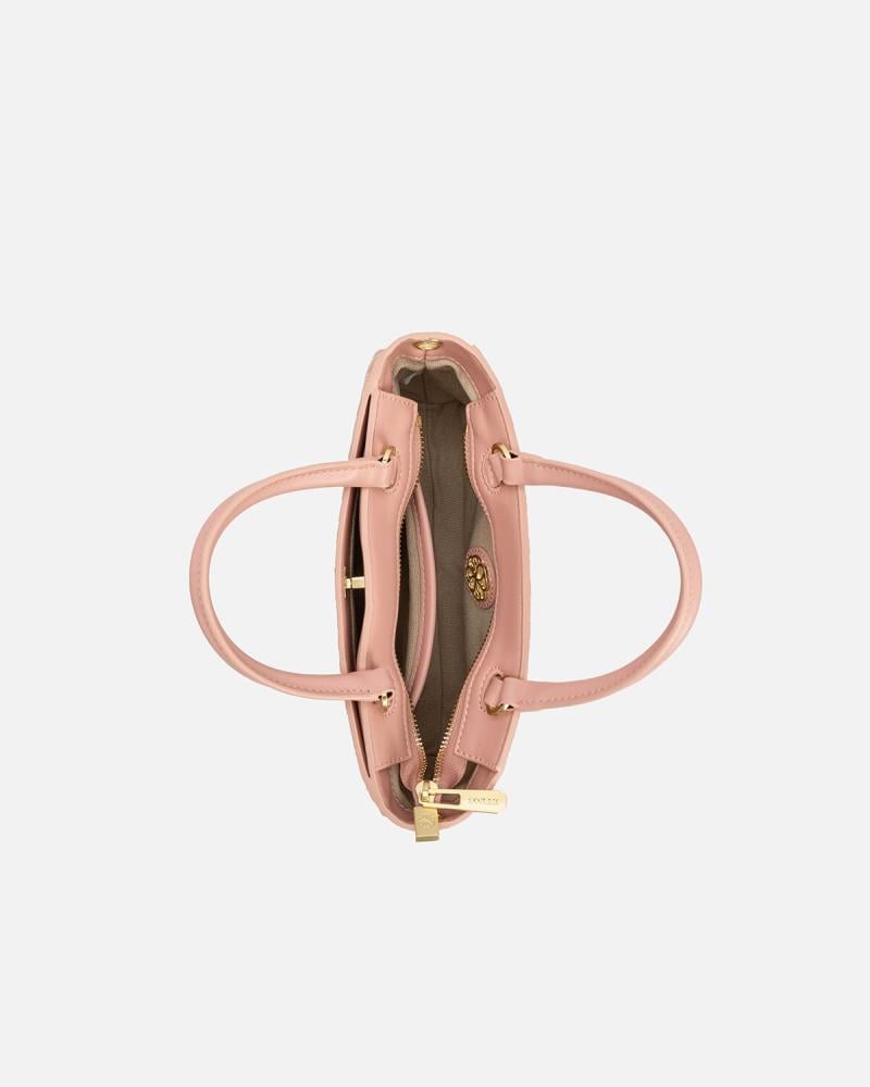 شنطة نسائية واسعة باللون الوردي