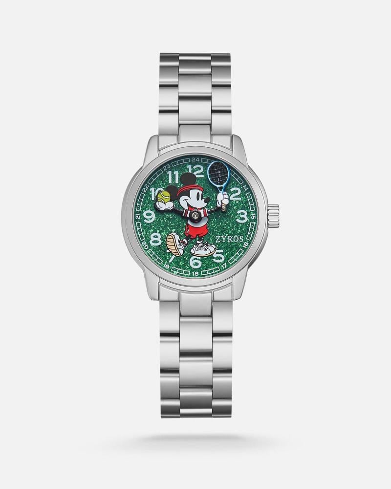 Children's watch with a silver steel strap