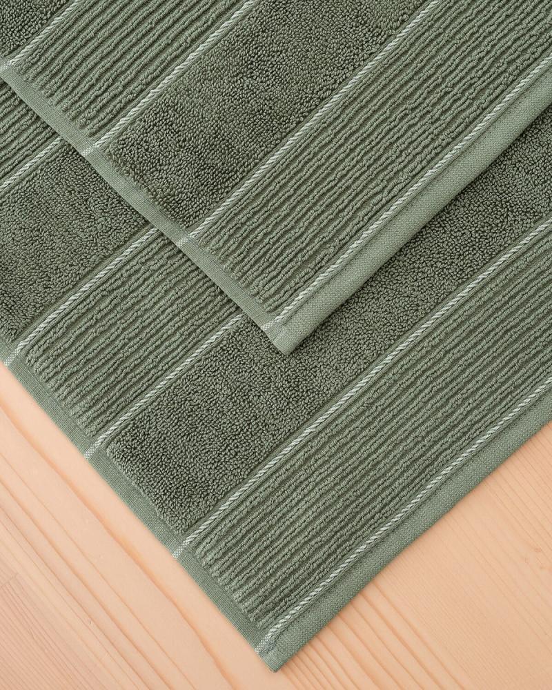 Set of two green floor towels