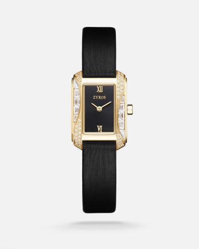 Ahed women's watch with a black leather strap