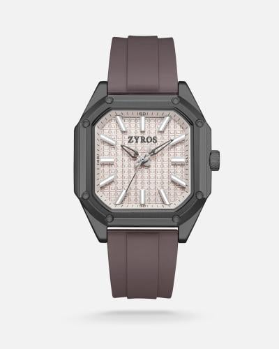 Faisal men's watch, made of brown rubber