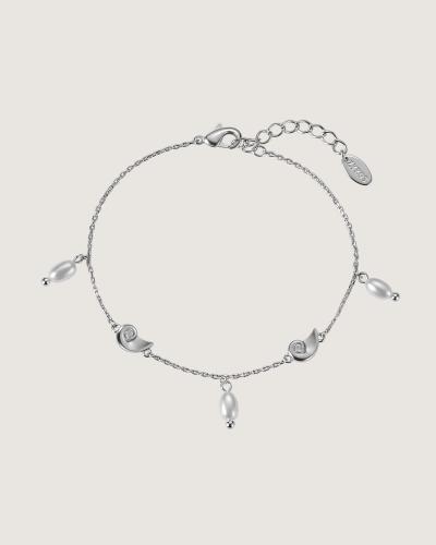 Women's bracelet with pearl charms in silver