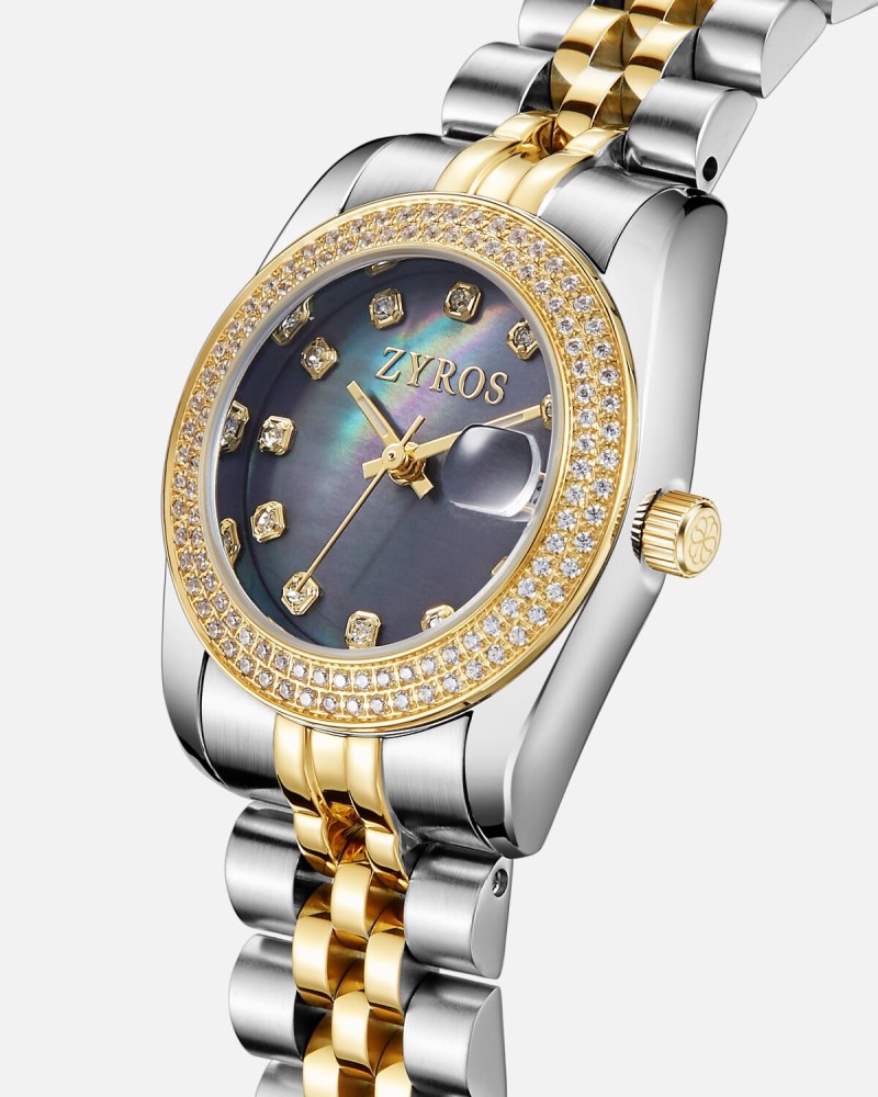 Women's steel watch in gold and silver colour