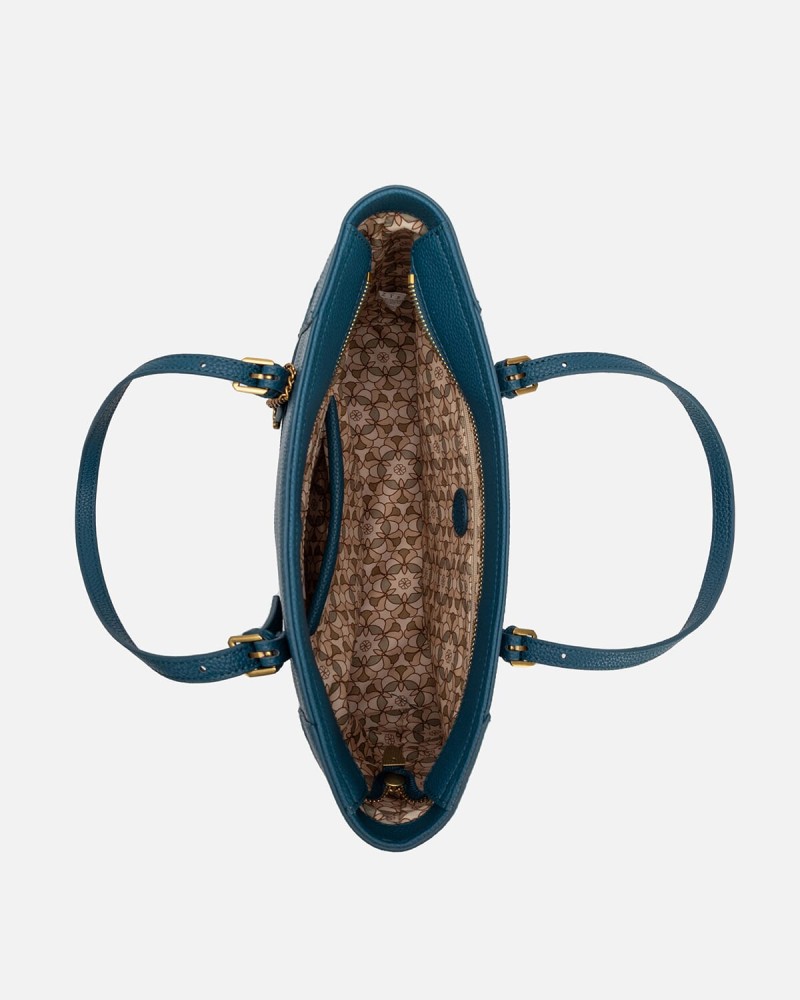 Women's handbag with a practical design in blue