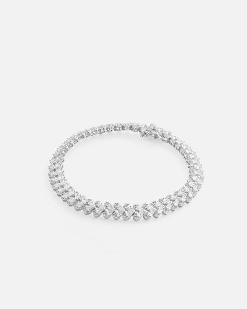 اسوارة نسائية مرصعة بأحجار الزركون باللون الفضي