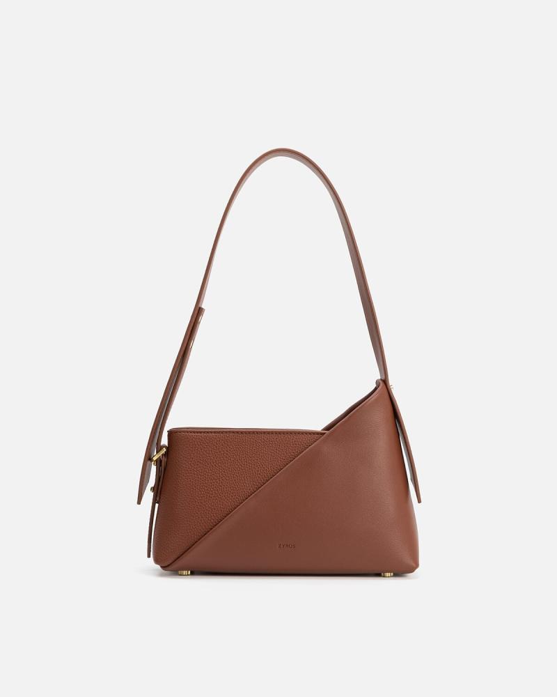 A bag like a geometric masterpiece in brown
