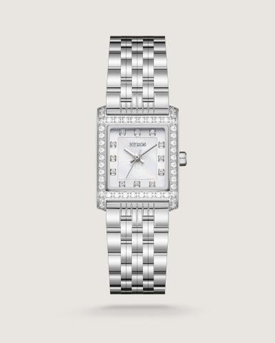 Luxury women's watch, steel, silver color