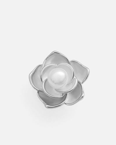 Women's brooch with a unique design in silver