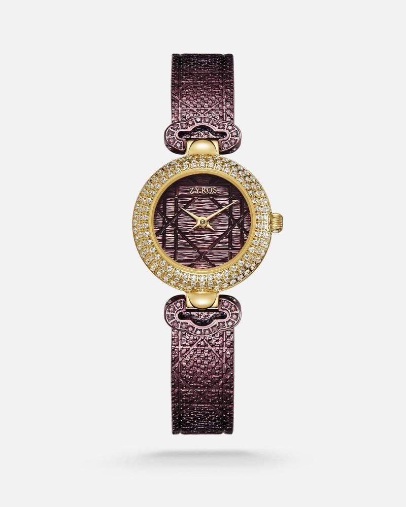 A women's watch with a charming design in brown