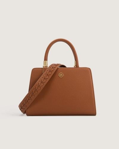 Women's brown leather handbag