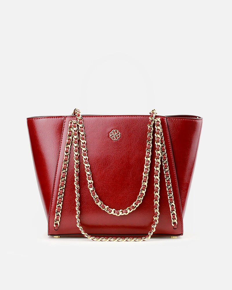 Women's leather bag in Oud color