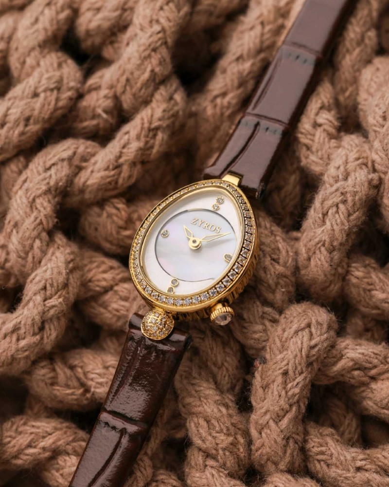 Women's watch with perfect design in brown color