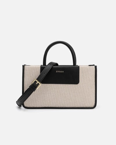 Elegant women's bag in black and beige