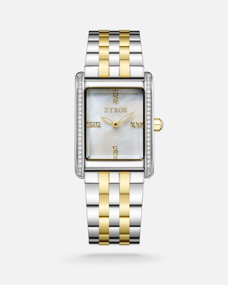 Classic women's watch in silver and gold color