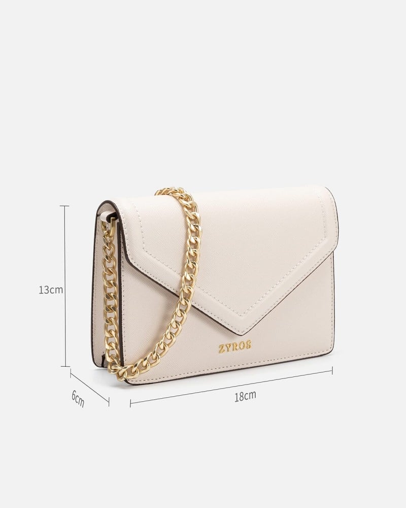 Elegant women's bag in beige color